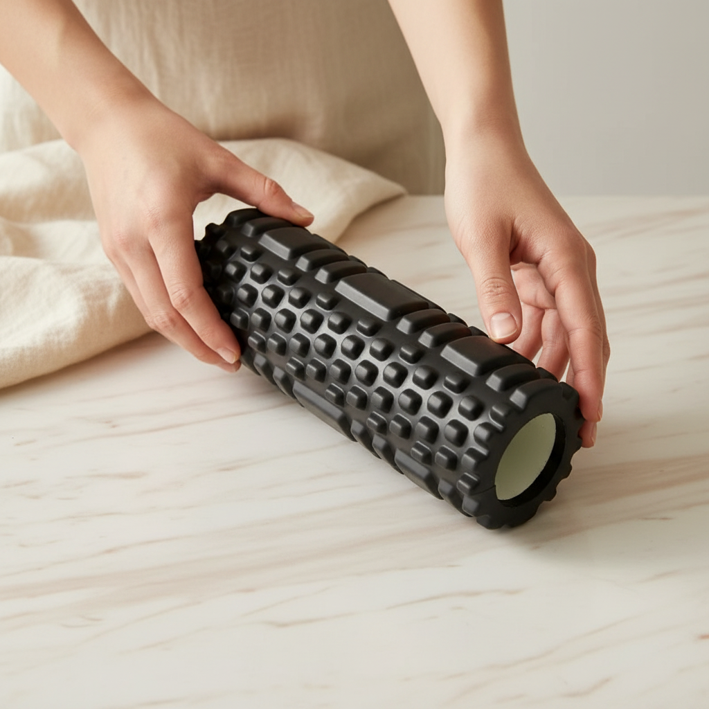 Deep Relief Foam Roller Black — lifestyle