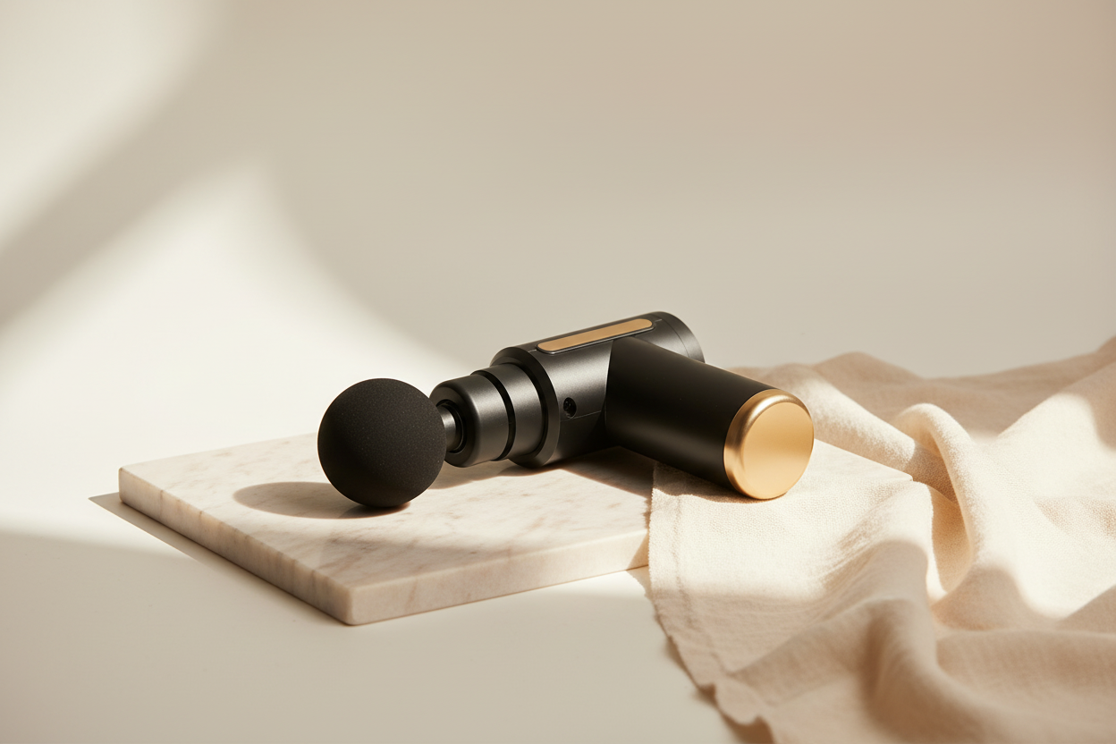 Majelica Percussion Device clean product shot on marble